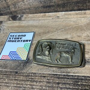 Adezy DENVER 1977 Belt Buckle SETTER DOG Vintage Carnation Milling